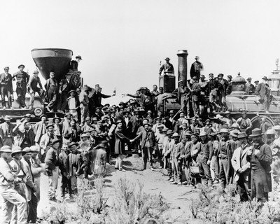 transcontinental railroad tracks. railroad tracks on May 10,